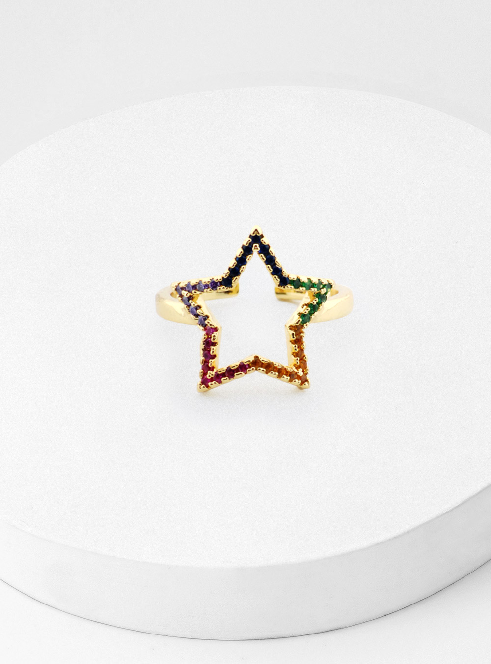 Anillo Ajustable Estrella Multicolor
